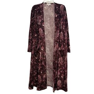LuLaRoe Burgundy Paisley Women's Duster